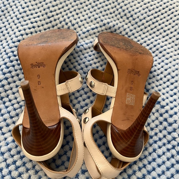 Coach Cream Studded Sandals - Picture 10 of 10